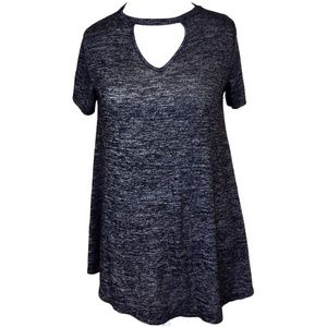 Bobbie Brooks Marled Top Black and White Medium